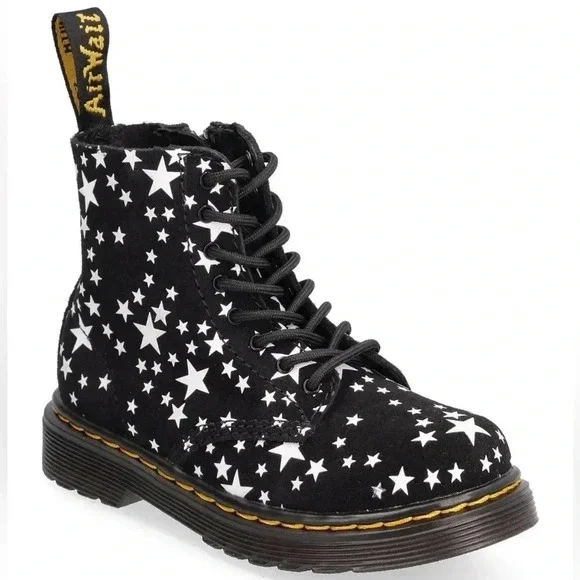 Junior 1460 Pascal Star Suede Lace Up Boots - Picture 3 of 5